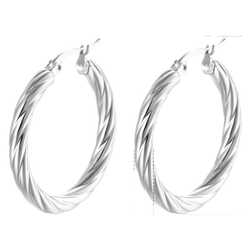 Wholesale European and American cross-border explosions geometric high-end sense retro silver plated stainless steel earrings ladies French luxury earrings